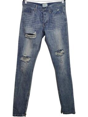 FEAR OF GOD Jeans 32 Fourth Collection 2015-2016 Distressed Denim Zip Ankle Mens